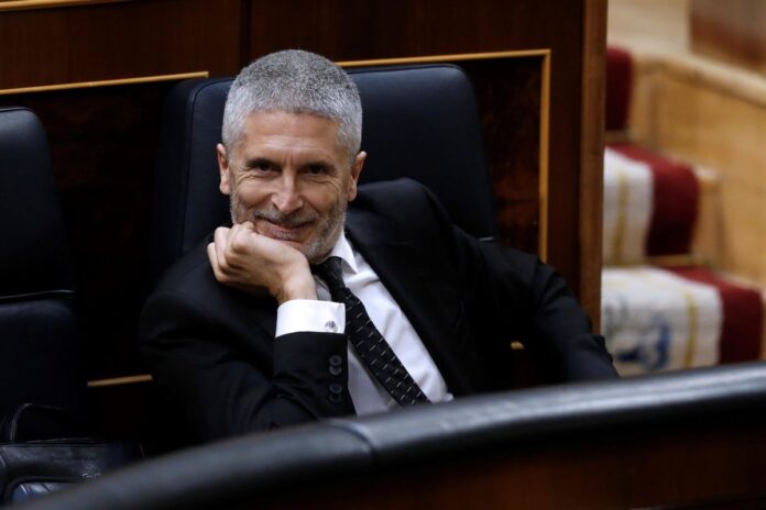 Fernando Grande-Marlaska, ministro del Interior, en el Parlamento.